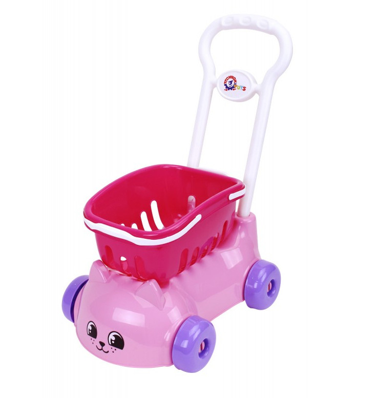 Іграшковий дитячий візок для супермаркета Котик "Технок" рожевий 46*44*26см (6924)