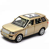 Машинка іграшкова Автопром «Range Rover» джип, метал, 15 см, бронза (світло, звук, двері відчиняються) 7639, фото 6