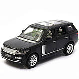 Машинка іграшкова Автопром «Range Rover» джип, метал, 15 см, чорний (світло, звук, двері відчиняються) 7639, фото 5