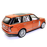 Машинка іграшкова Автопром «Range Rover» джип, метал, 18 см, помаранчевий (світло, звук, двері відчиняються) 68263A, фото 5