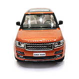 Машинка іграшкова Автопром «Range Rover» джип, метал, 18 см, помаранчевий (світло, звук, двері відчиняються) 68263A, фото 6