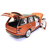 Машинка іграшкова Автопром «Range Rover» джип, метал, 18 см, помаранчевий (світло, звук, двері відчиняються) 68263A, фото 9