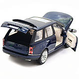 Машинка іграшкова Автопром «Range Rover» джип, метал, 18 см, синій (світло, звук, двері відчиняються) 68263A, фото 8