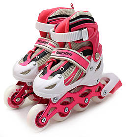 Ролики дитячі Power Champs, рожевий, алюмінієве шасі, колеса PU, розмір 30-33, (266482573-S)