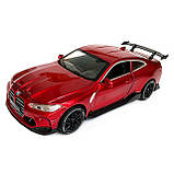 Іграшкова машинка металева BMW M4 Coupe АвтоЕксперт БМВ, червоний, звук, світло, інерція, відкр. двері, капот, багажник, 15*7*5 см, фото 2