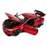Іграшкова машинка металева BMW M4 Coupe АвтоЕксперт БМВ, червоний, звук, світло, інерція, відкр. двері, капот, багажник, 15*7*5 см, фото 5