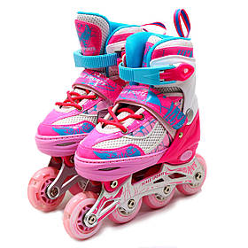 Ролики дитячі SCALE SPORT, рожевий, розмір 31-34, алюміній, колеса PU (1587967795)