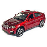 Іграшкова машинка металева BMW X6 АвтоЕксперт БМВ Х6 джип, червоний, звук, світло, інерція, відкр. двері, капот, багажник, 15*6*5, фото 3