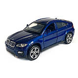 Іграшкова машинка металева BMW X6 АвтоЕксперт БМВ Х6 джип, синій, звук, світло, інерція, відкр. двері, капот, багажник, 15*6*5 см, фото 3