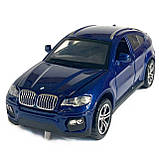 Іграшкова машинка металева BMW X6 АвтоЕксперт БМВ Х6 джип, синій, звук, світло, інерція, відкр. двері, капот, багажник, 15*6*5 см, фото 4