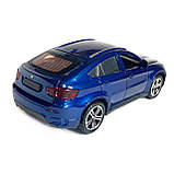 Іграшкова машинка металева BMW X6 АвтоЕксперт БМВ Х6 джип, синій, звук, світло, інерція, відкр. двері, капот, багажник, 15*6*5 см, фото 6