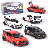 Іграшкова машинка металева Honda Civic Tupe R «АвтоЕксперт» Хонда Сівік чорний звук світло 16*5*6 см (33344), фото 2