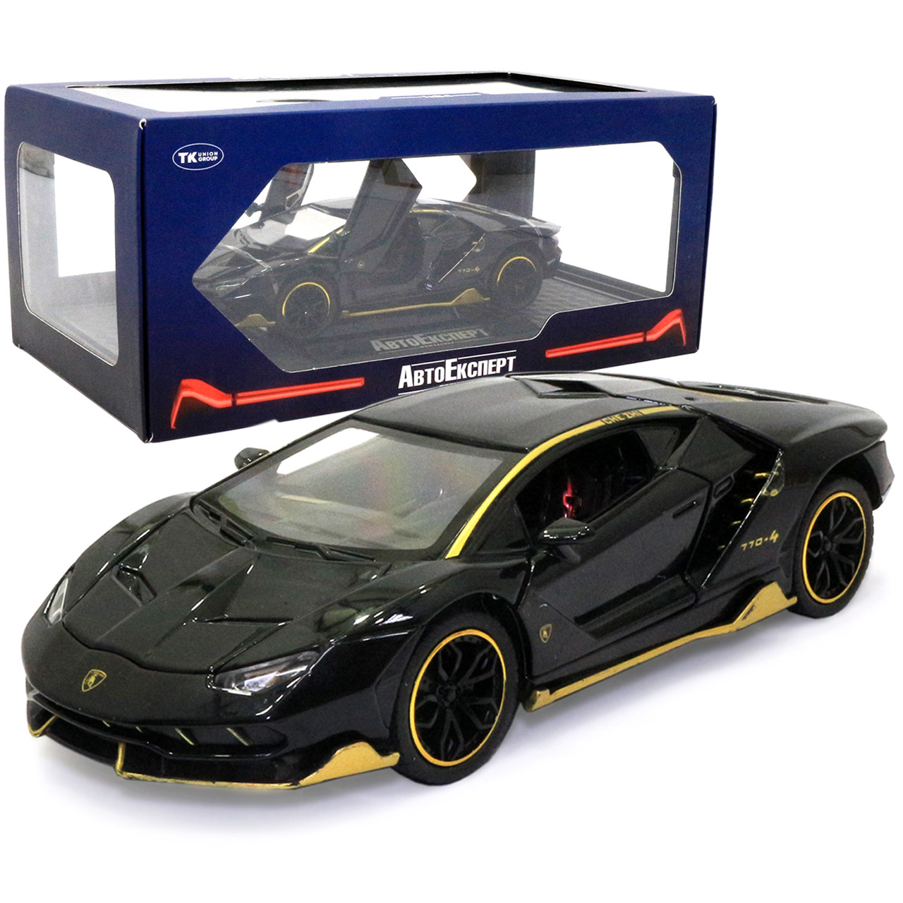 Іграшкова машинка металева Lamborghini 770-4 «АвтоЕксперт», Ламборджіні 770-4, світло, звук, 20*8*5 см чорний (GT-2478), фото 1