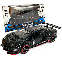 Игрушечная машинка металлическая Lamborghini Aventador (Ламборгини авентадор) "АвтоЕксперт", черный цвет,