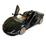 Іграшкова машинка металічна Lamborghini Sian (Ламборгіні Сіан) АвтоЕксперт", чорний, світло, звук, інерція, відкр двері, багажник,, фото 7