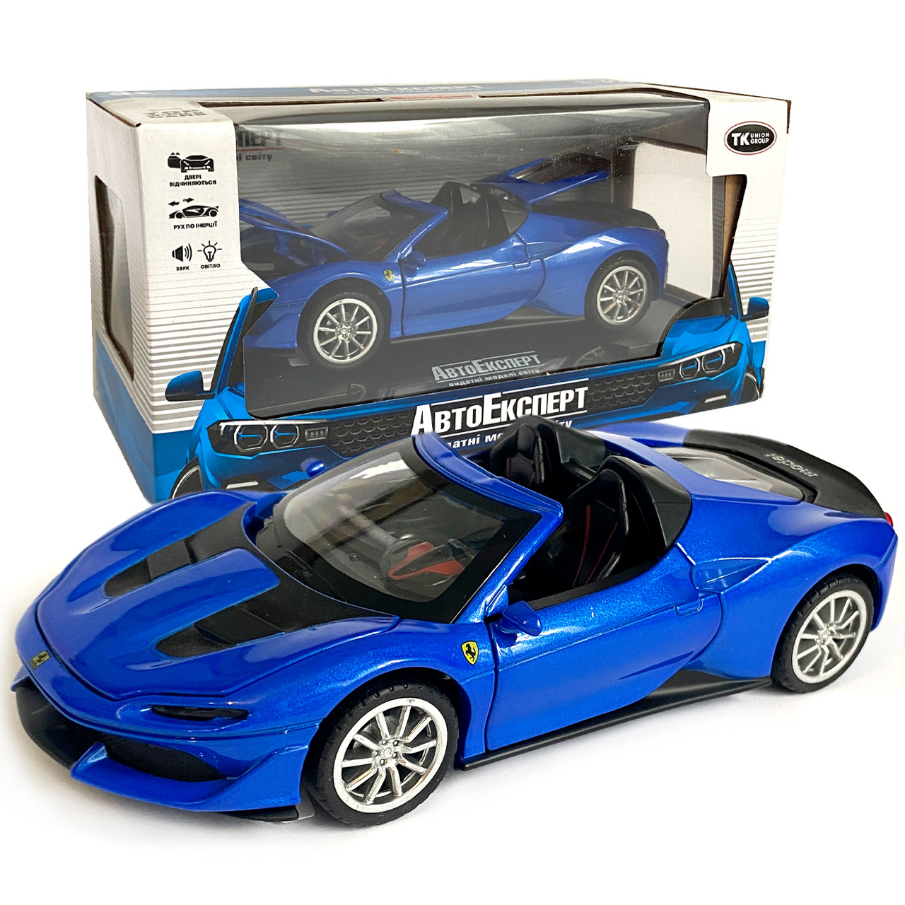 Машинка іграшкова дитяча металопластикова, АвтоЕксперт, Ferrari J50 (Феррарі) синя, 15*6*5см, (40408), фото 1