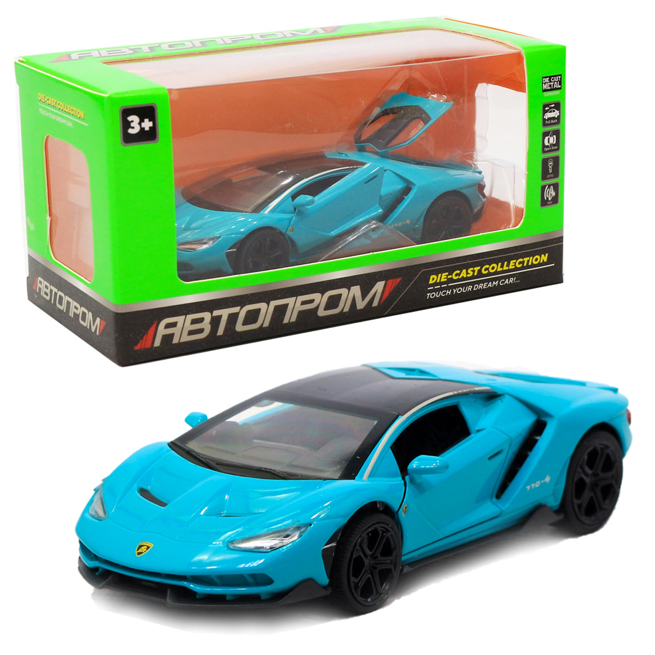 Машинка іграшкова металева Lamborghini «Автопром», бірюзовий, 14,5х6х3 см, (6602)