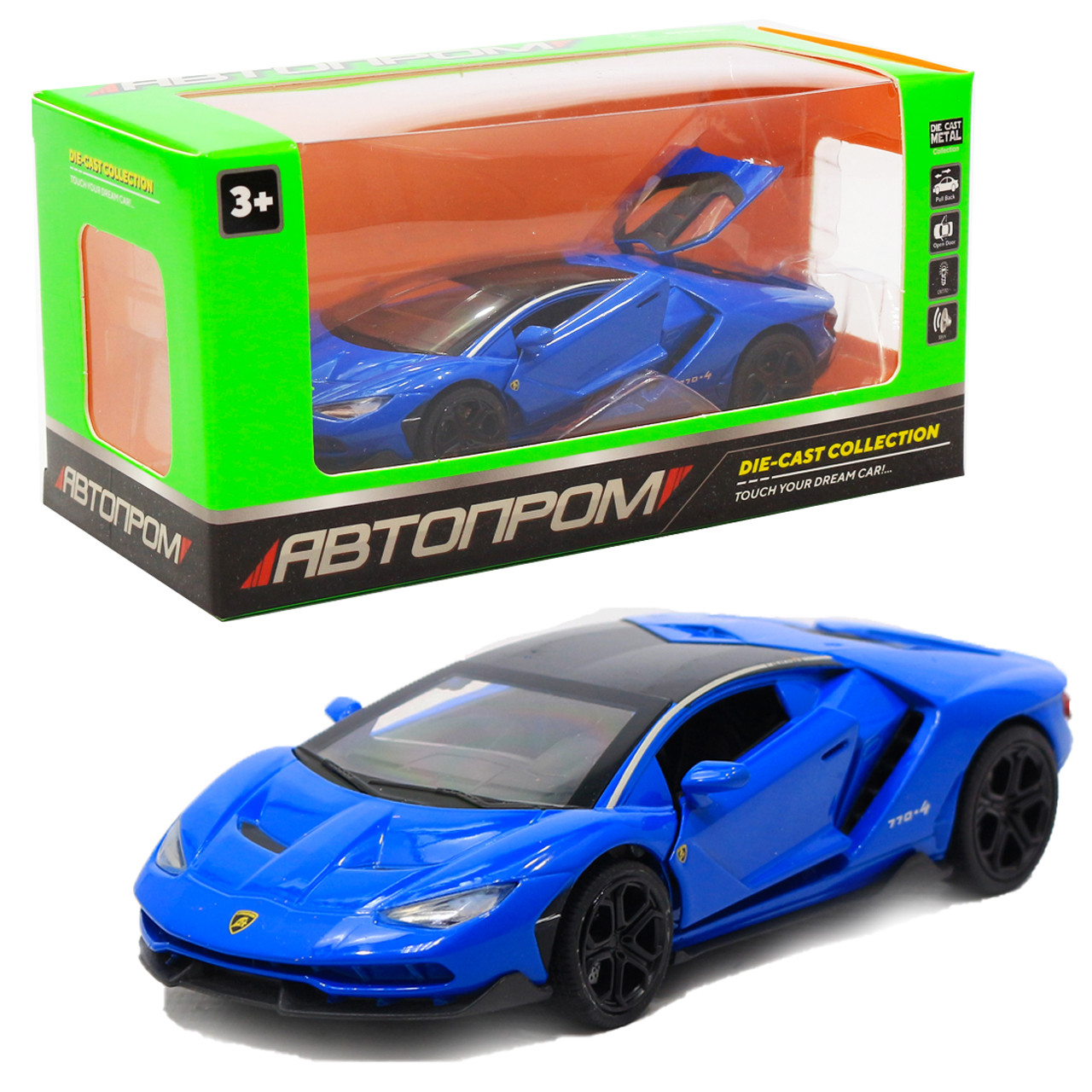 Машинка іграшкова металева Lamborghini «Автопром», синій, 14,5х6х3 см, (6602)
