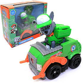 Набір «Цуценята рятувальники» Роккі зі значком та транспортом світло звук 18*17*9 см (7780)