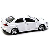 Машинка іграшкова металева Автопром «Mitsubishi Lancer Evolution», 11х4х4 см, біла (4335), фото 5