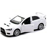 Машинка іграшкова металева Автопром «Mitsubishi Lancer Evolution», 11х4х4 см, біла (4335), фото 6