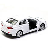 Машинка іграшкова металева Автопром «Mitsubishi Lancer Evolution», 11х4х4 см, біла (4335), фото 7