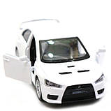 Машинка іграшкова металева Автопром «Mitsubishi Lancer Evolution», 11х4х4 см, біла (4335), фото 8