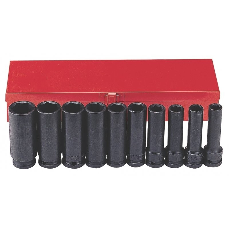 Набір головок FORCE 4107S 1/2" 6-гр. глибоких ударних 10 пр. (3/8" - 15/16")