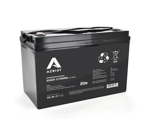 Акумуляторна батарея AZBIST Super AGM ASAGM-121000M8, 12V 100.0Ah (329x172х215) свинцево-кислотна, фото 1