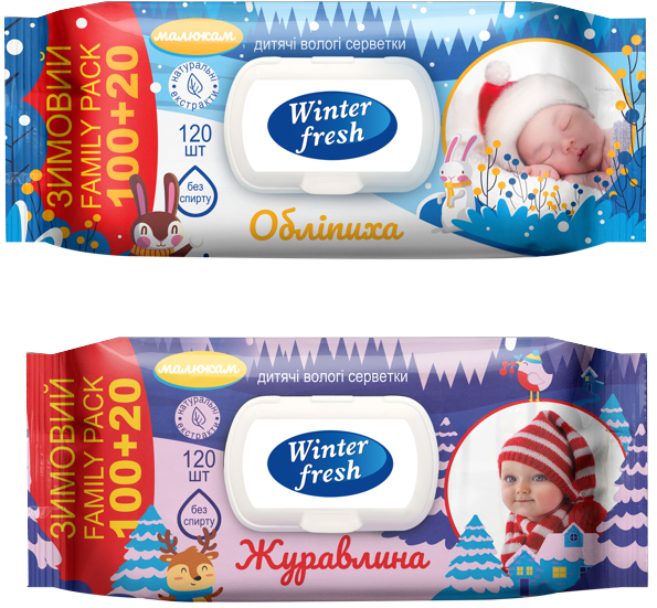 Салфетки влажные Winter Fresh Облепиха/Клюква №120 клапан 1/10 - фото 1 - id-p1743951196