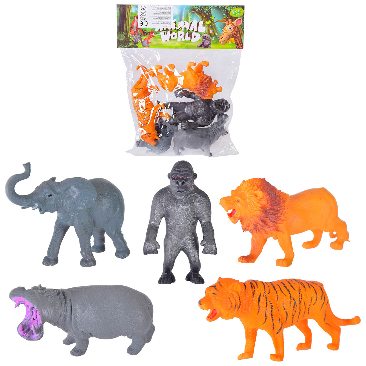 Ігровий набір фігурок Дикі тварини 5 штук, DW-111