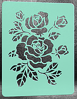 Многоразовый Большой трафарет из пластика узор цветок 1047 под покраску и штукатурку для стен фасадов