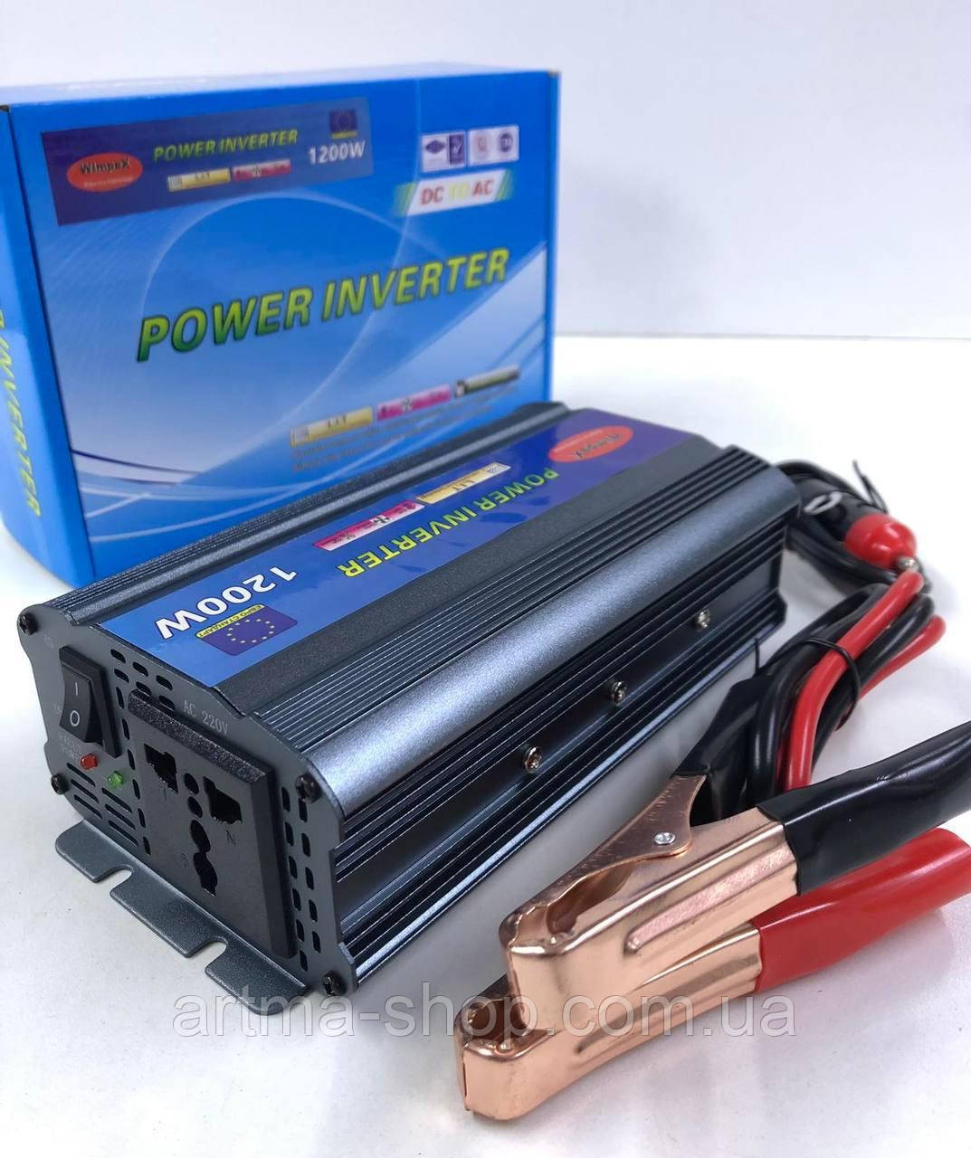 Перетворювач інвертора напруги Wimpex 1200 W 12/220V Inverter