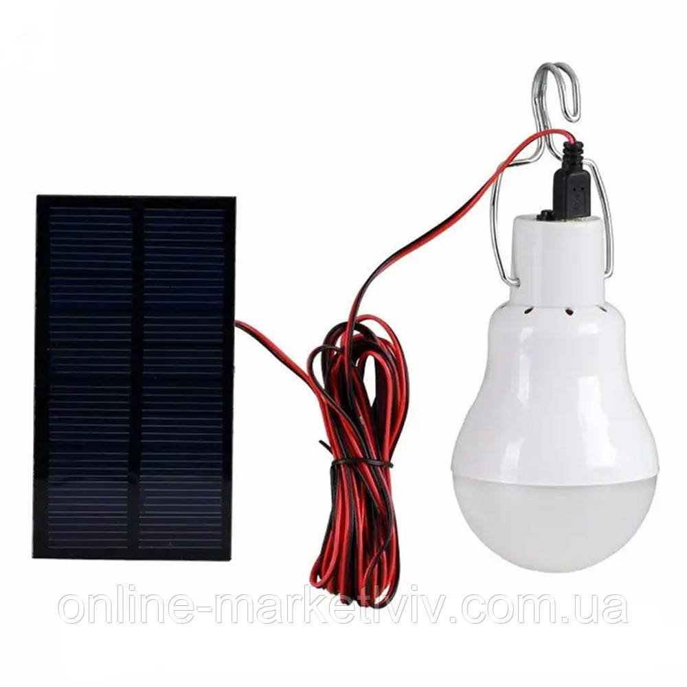 Лампочка акумуляторна 9Вт із Сонячною панеллю до 12 годин Forlife FL-3235 / Аварійна LED лампа / Світильник, фото 1