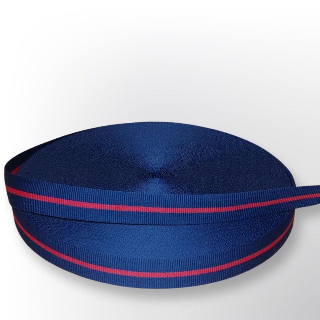 Стрічка репсова 20 мм синій/червоний/синій