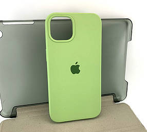 Чохол на iPhone 13 накладка на бампер Silicone Case Full original ментоловий