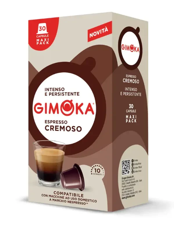Кава в капсулах Gimoka Nespresso Cremoso 30 шт Неспресо Кремосо Джимока з нотками сухофруктів