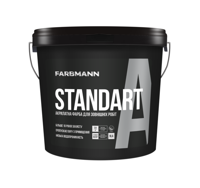 Farbmann Standart A — акрилатна фарба для зовнішніх робіт (База LA), 0,9 л