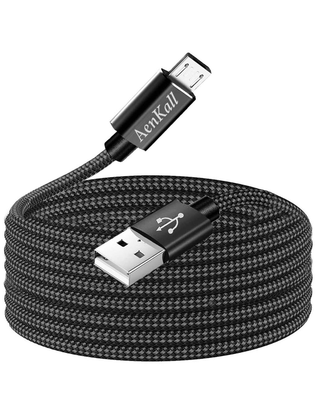 Aenkall 3m Micro USB кабель, довгий нейлоновий зарядний кабель micro USB для мобільного телефону, фото 1
