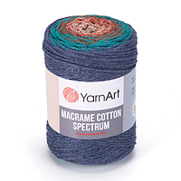 Пряжа для вязания YarnArt Macrame Cotton spectrum. 250 г. 225 м. Цвет - 1327 секционный джинсовый