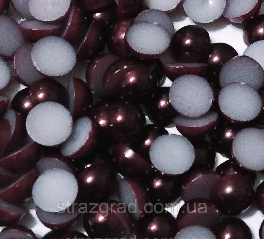 4 мм. Напівслуг. Колір Темний Бордо. 100 шт., фото 1