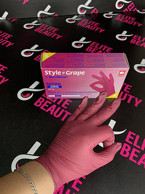 Рукавички нітрилові Style GRAPE М, 100 шт./пач., фото 1