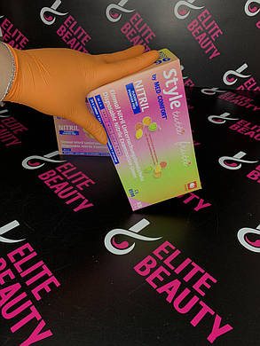 Рукавички нітрилові Style orange XS, 100 шт./пач., фото 3