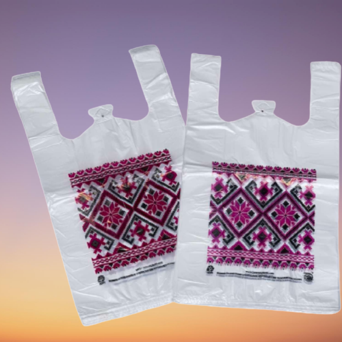 Купить Кулек майка вышиванка, пакеты типа майка с рисунком 28x50 см 100 ...