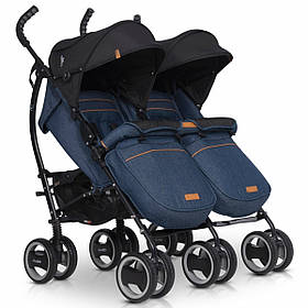 Коляска для двойни EasyGo Comfort Duo 2019 Джинсовий
