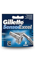 Сменные картриджи для бритья мужские Gillette Sensor Excel 5шт Кассеты Джилет Сенсор