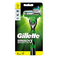 Станок для бритья мужской Gillette Mach3 Sensitive с 2 сменными кассетами Бритва Gillette