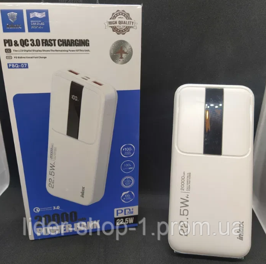 Емкий Оригинальный Power Bank Inkax PBQ-07 Переносная Зарядка Повербанк ...
