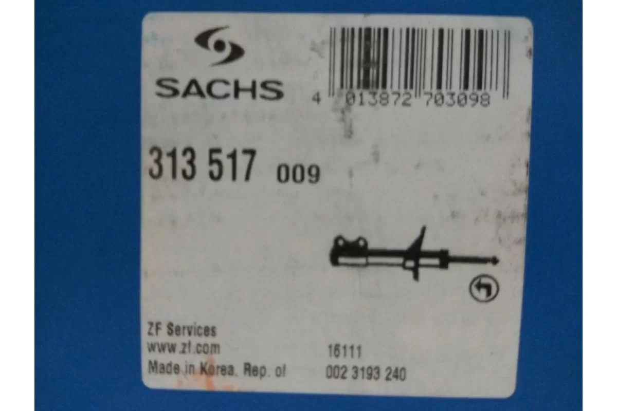 Амортизатор передний SACHS(САКС) 313518 Kia Rio II(Киа Рио 2) 2005-2011 газ-масло - фото 3 - id-p1738976203