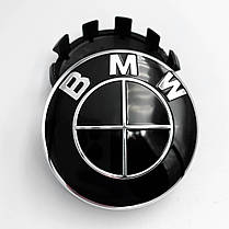 Комплект ковпачків (заглушки) в литі диски BMW (БМВ) 4х56 мм Чорно-Чорні - 4 штуки, фото 5